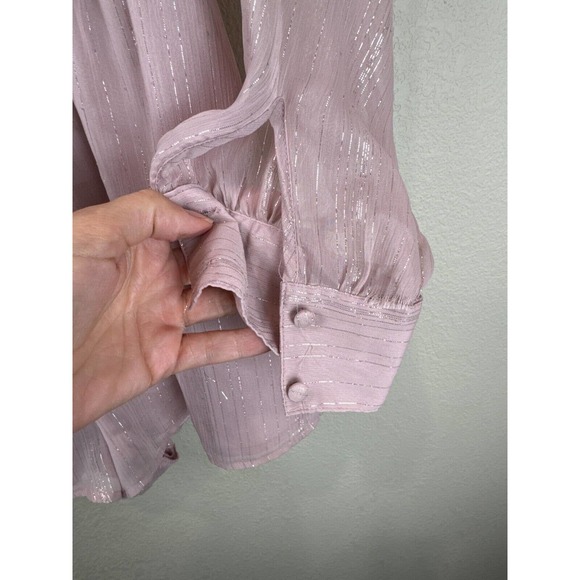 Super Down Tamara Womens Open Front Romper Size XS Long Sleeve In Dusty Rose - Picture 13 of 16